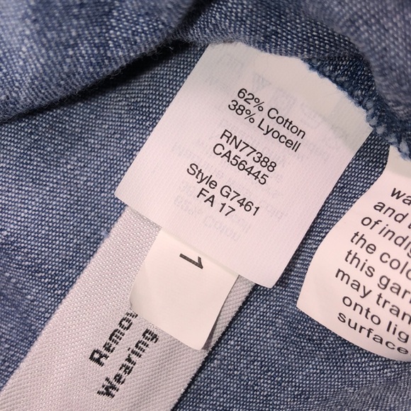 Madewell size xxsmall blue chambray wrap top - Picture 8 of 9